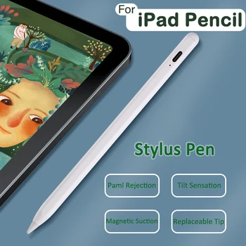 Стилус AWIND для iPad Pro Mini Air Puntas Apple Pencil 1-го 2-го Сенсорного экрана Caneta 8-го Поколения Surface Slim Время автономной работы