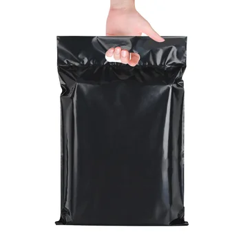 Сумки для экспресс-доставки черного цвета, почтовые сумки 50шт, Экологически чистые поли-утолщенные курьерские сумки, Водонепроницаемая пластиковая сумка для хранения почты