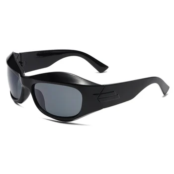 Технология будущего усовершенствованная текстура черно-белых больших солнцезащитных очков вогнутой формы, солнцезащитные очки drag cool