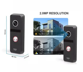 Только 1 шт. 2MP AHD 1080P Широкоугольная водонепроницаемая камера Для Tuya smart 7 Дюймов Беспроводной WiFi Умный IP видео Дверной Звонок Домофон