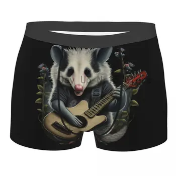 Трусы-боксеры Opossum Live Laugh Love With Guitar, мужские трусы-стрейч с 3D принтом, Мужское нижнее белье, Трусики-трусы