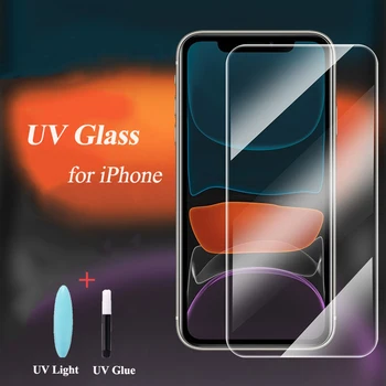 УФ Жидкое Закаленное Стекло Для iPhone X XS XR Max 11 Pro Max SE 2020 Защитная Пленка Для экрана iPhone 6 6S 7 Plus 3D Full Glue UV Glass