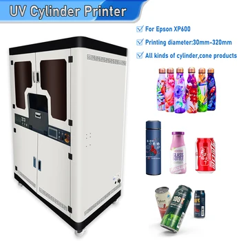 УФ-цилиндрический принтер для Epson XP600 с широкоформатной быстрой печатью, УФ-конусный принтер для бутылок, Термос, алюминиевая банка, УФ-цилиндрический принтер