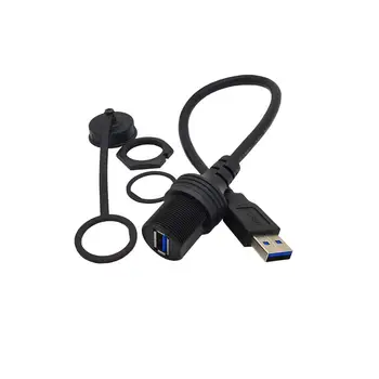 Удлинитель USB 3.0 AUX на приборной панели Водонепроницаемый автомобильный кабель для скрытого монтажа автомобиля лодки и мотоцикла 30 см