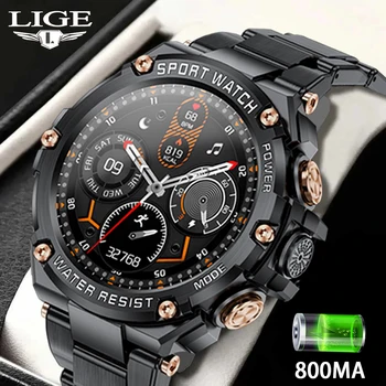 Умные часы LIGE 800mA 2023, мужские Bluetooth-звонки, спортивный браслет на открытом воздухе, IP68, водонепроницаемые умные часы, мужские умные часы для Xiaomi