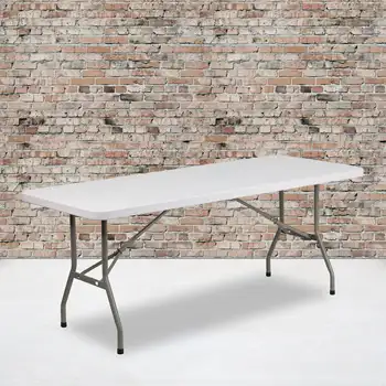 Флэш-Мебель 6-Футовый Гранитный Белый Пластиковый Складной Стол