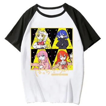 Футболки Bocchi the Rock, женская летняя футболка с аниме и мангой, женская одежда в стиле манга харадзюку