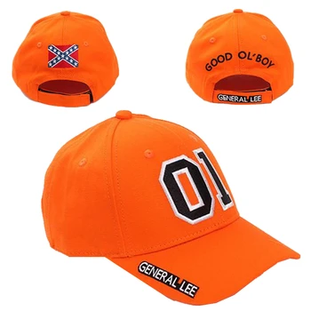 Хлопковая шляпа для косплея General Lee 01 с вышивкой Оранжевого Цвета, бейсболка Good OL' Boy Dukes, Регулируемая