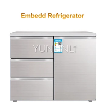 Холодильник Бытовой горизонтальный Кухонный Встроенный Холодильник прямого охлаждения с тремя выдвижными ящиками и морозильной камерой