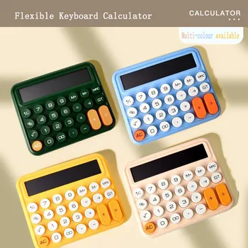 Цветная механическая клавиатура, настольный калькулятор для изучения финансового учета, 12-разрядный Калькулятор с большим экраном, стильный калькулятор