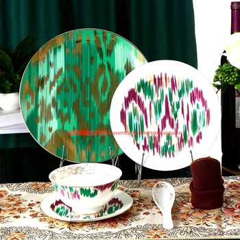 Чаша и тарелка набор из пяти предметов семейный практичный обеденный стол из костяного фарфора в европейском стиле из гостиничного ресторана