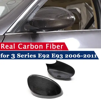 Чехол для зеркала заднего вида BMW 3 серии E92 E93 2006-2011, чехол для боковых зеркал из настоящего углеродного волокна, дополнительная рамка, чехол для замены