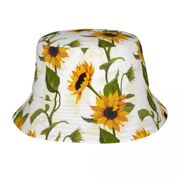 Шляпа с подсолнухами, Модная солнцезащитная кепка, Уличная Рыбацкая шляпа для женщин и мужчин, Подростковые Пляжные кепки, Рыболовная кепка