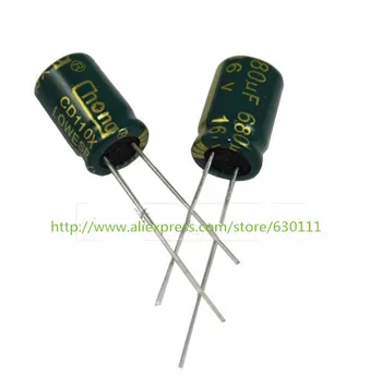Электролитические конденсаторы 680 мкФ 16 В с радиальным погружением 8x12 мм с низким сопротивлением
