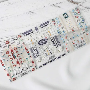 Японские 5D антикварные наклейки для ногтей, матовые ультратонкие наклейки для ногтей с тиснением