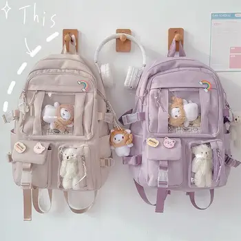 Японский Рюкзак для девочек-старшеклассниц, Школьные сумки для девочек-подростков с несколькими карманами, Новый Рюкзак Kawaii, женский рюкзак Harajuku, милый Mochila