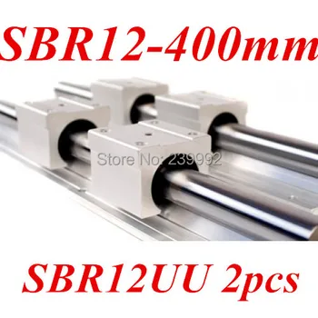 линейный рельс 12 мм SBR12 -L, опорный рельс 400 мм и блоки 2шт SBR12UU для деталей с ЧПУ, опорные рельсы линейного вала и подшипниковые блоки